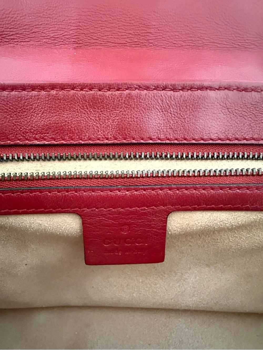 Gucci GG Marmont Medium Diagonal Black Bag Burgundy Trim Gold Hardware